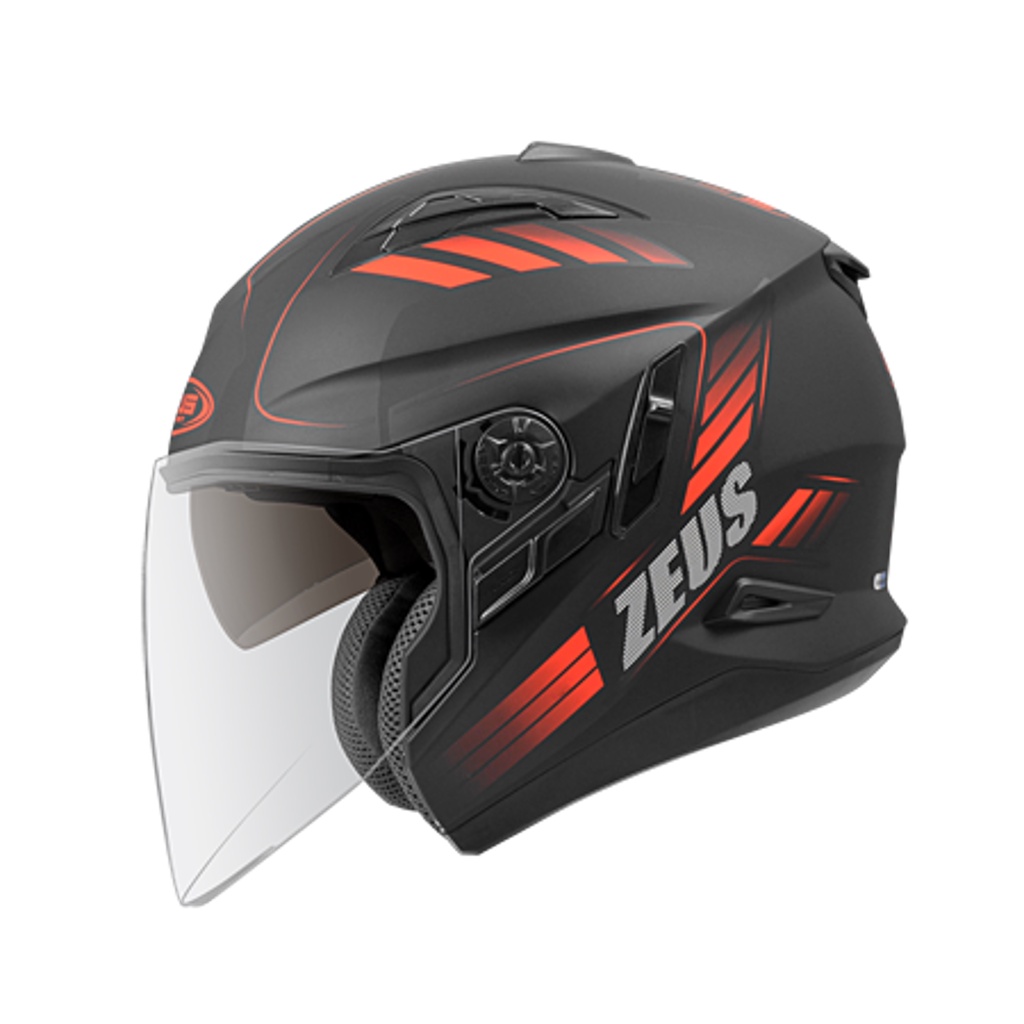 ZEUS 瑞獅 ZS-613B/613 AJ10 平黑紅 內墨鏡 通風透氣 半罩 3/4罩 安全帽《比帽王》