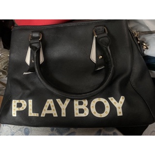 (45折轉賣)PLAYBOY- 手提包附長背帶 摩登街頭系列-黑色(購於中友百貨，附保卡)