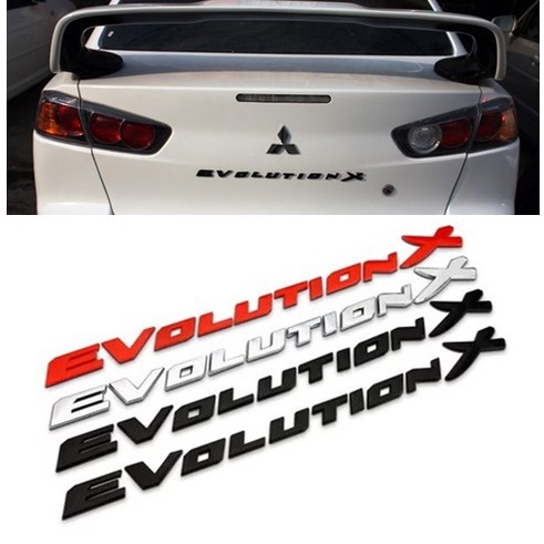 MITSUBISHI 1pc 三菱 Lancer Evolution X 3D 汽車鍍鉻標誌徽章貼花貼紙徽標
