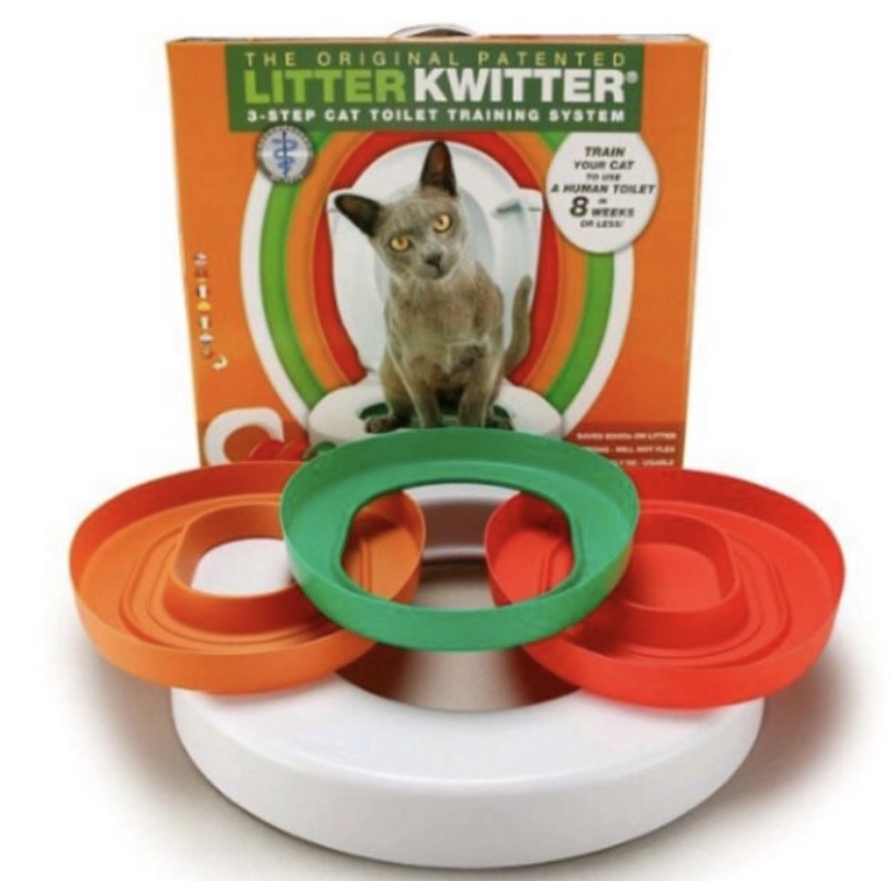 LITTER KWITTER/貓咪如廁訓練器/貓馬桶蓋 /貓馬桶 /貓廁所/貓砂盆/可重覆使用