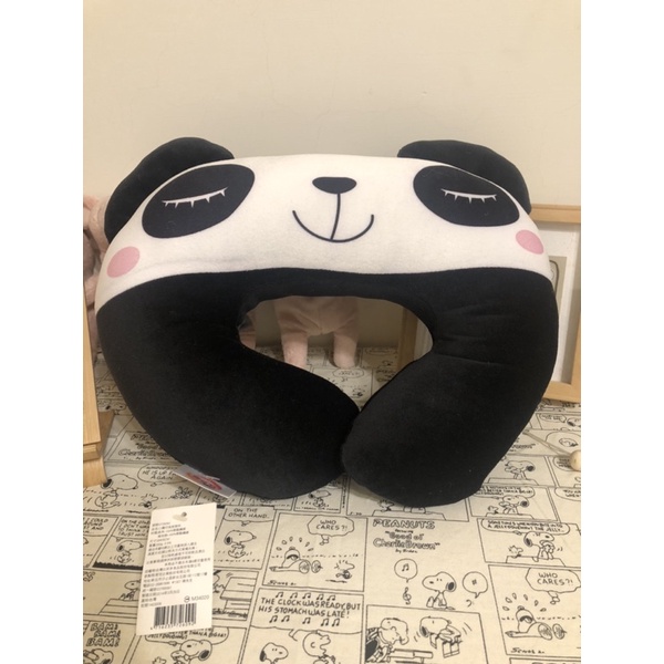 全新-生活工場不知道是不是黑眼圈大熊貓造型頸枕