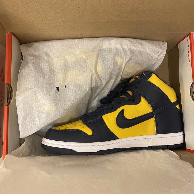 Nike Dunk High SP michigan 密西根 藍黃US10