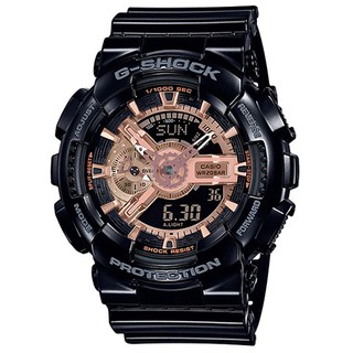 【CASIO】G-SHOCK 經典110玫瑰金防磁運動亮面雙顯錶(GA-110MMC-1A)正版宏崑公司貨