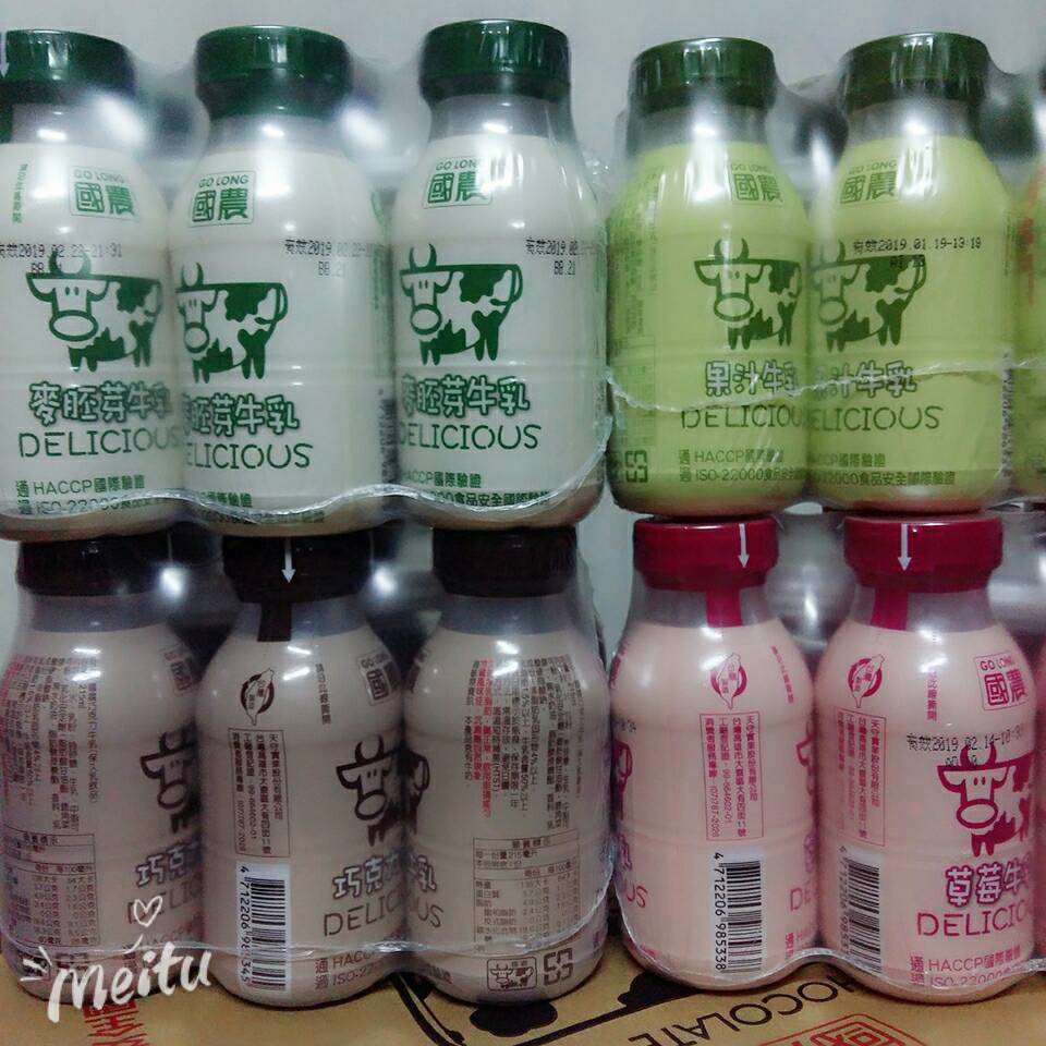 6入國農牛奶215ml塑膠牛奶