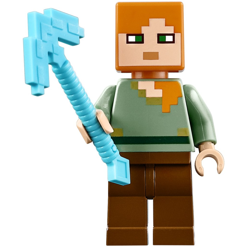磚家 LEGO 樂高 人偶 Minecraft 創世神 Alex 含武器 21128 21123 min017