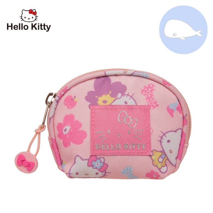 【小鯨魚包包館】Hello Kitty 花漾樂園-貝殼零錢包-粉 KT01W03PK 零錢包