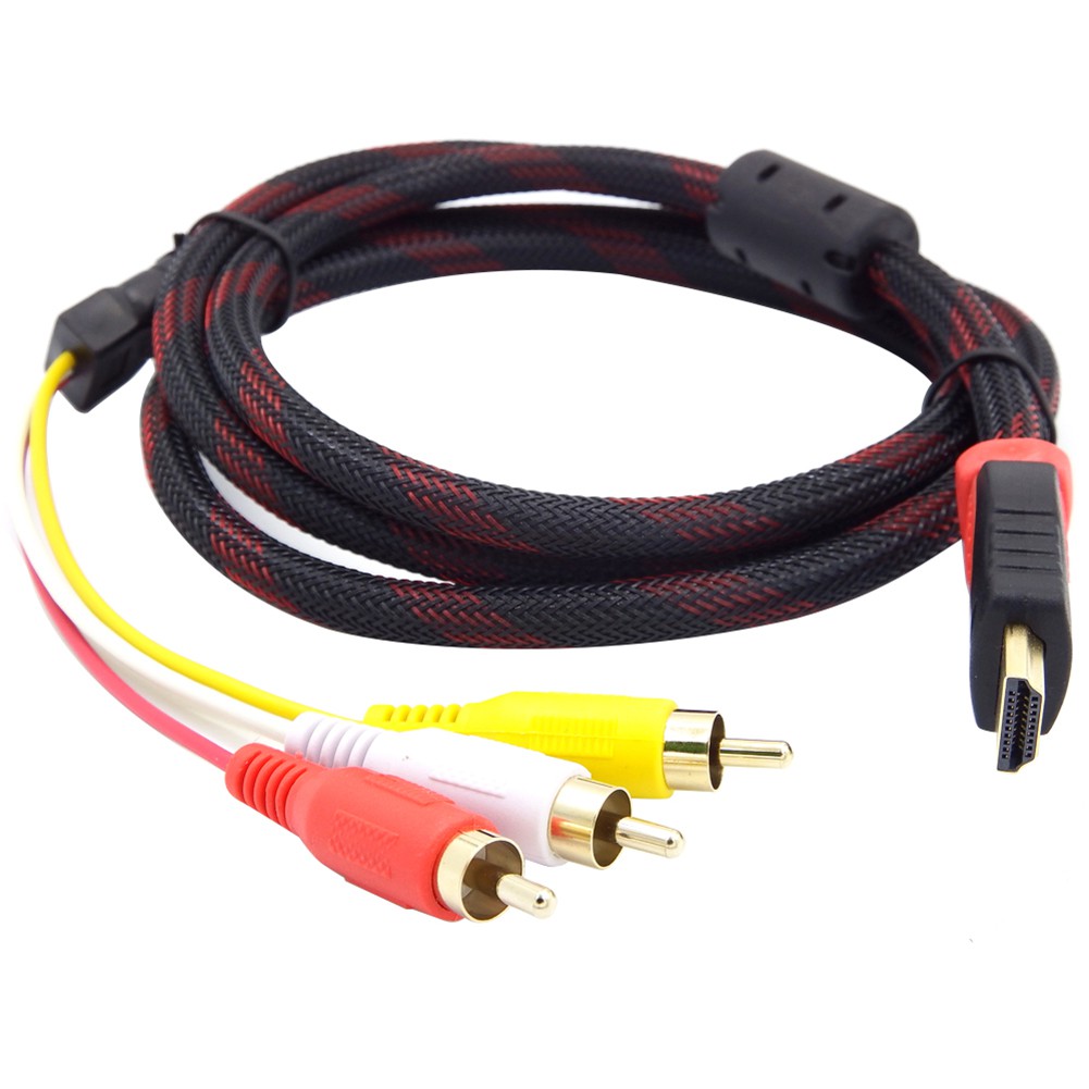 🔥新品🔥特惠 HDMI到3RCA HDMI公頭電纜到3RCA AV複合公頭 連接器 適配器 電纜發射器