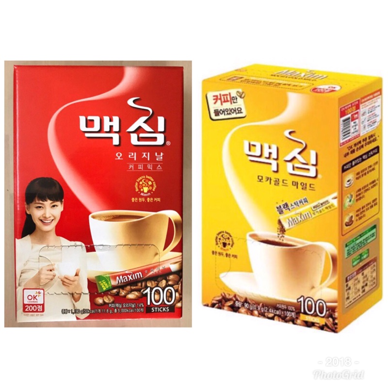 【即期促銷】 韓國 咖啡1+1  Maxim 三合一咖啡 摩卡（100入）+原味（100入）期限:2022.5月