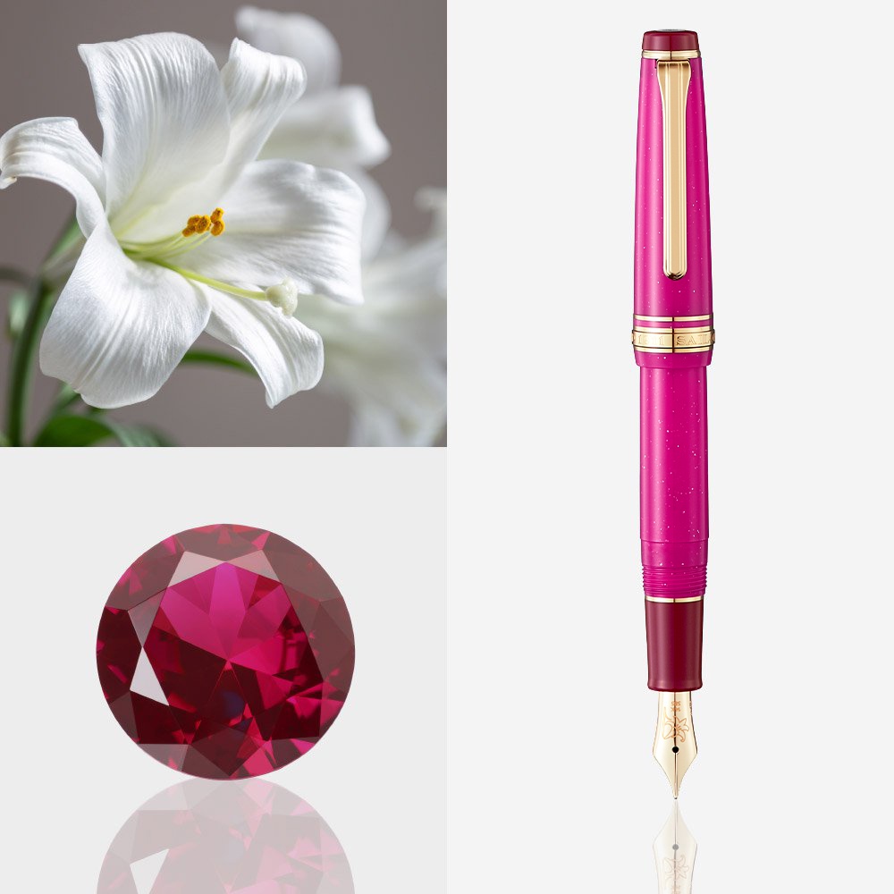 日本寫樂sailor X Ancora 限定pg Slim Mini 14k 短鋼筆七月百合誕生石 誕生花系列 蝦皮購物
