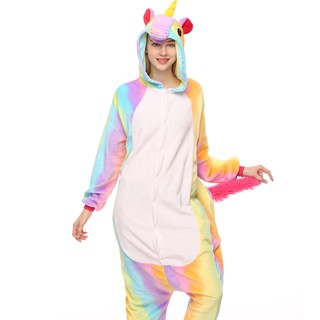 Kigurumi獨角獸彩虹睡衣連身褲成人睡衣Cosplay
