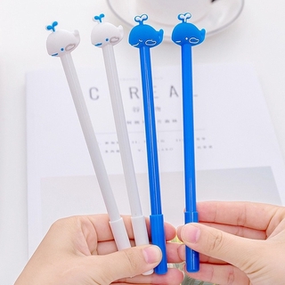 1支卡通創意噴水鯨魚中性筆創意黑色筆學生用品