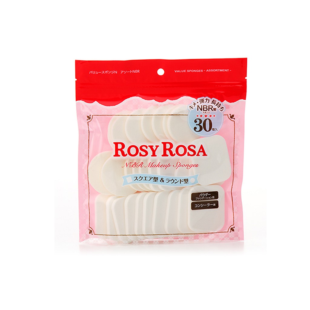 ROSY ROSA 粉餅粉撲(圓方型) 30入《日藥本舖》