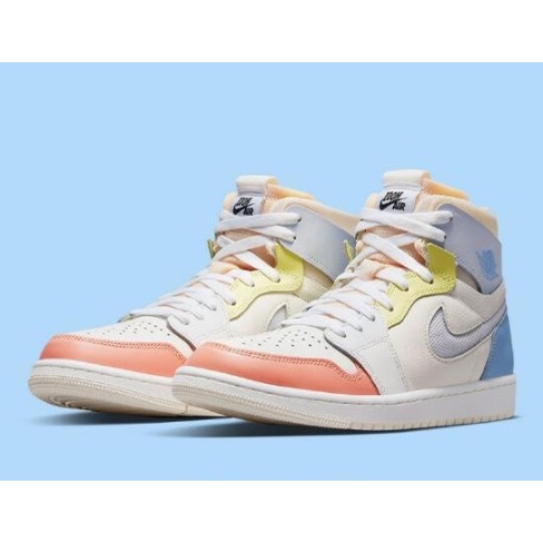 【潮鞋地帶】Air Jordan 1 Zoom Air  拼接 糖果 時尚 舒適 高筒 籃球鞋 DJ6910-100