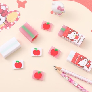 日系可愛凱蒂貓果凍色橡皮擦 Kitty橡皮擦 夾心橡皮 可切橡皮擦 塗改橡皮擦 Kitty 凱蒂貓 橡皮擦 文具 禮物