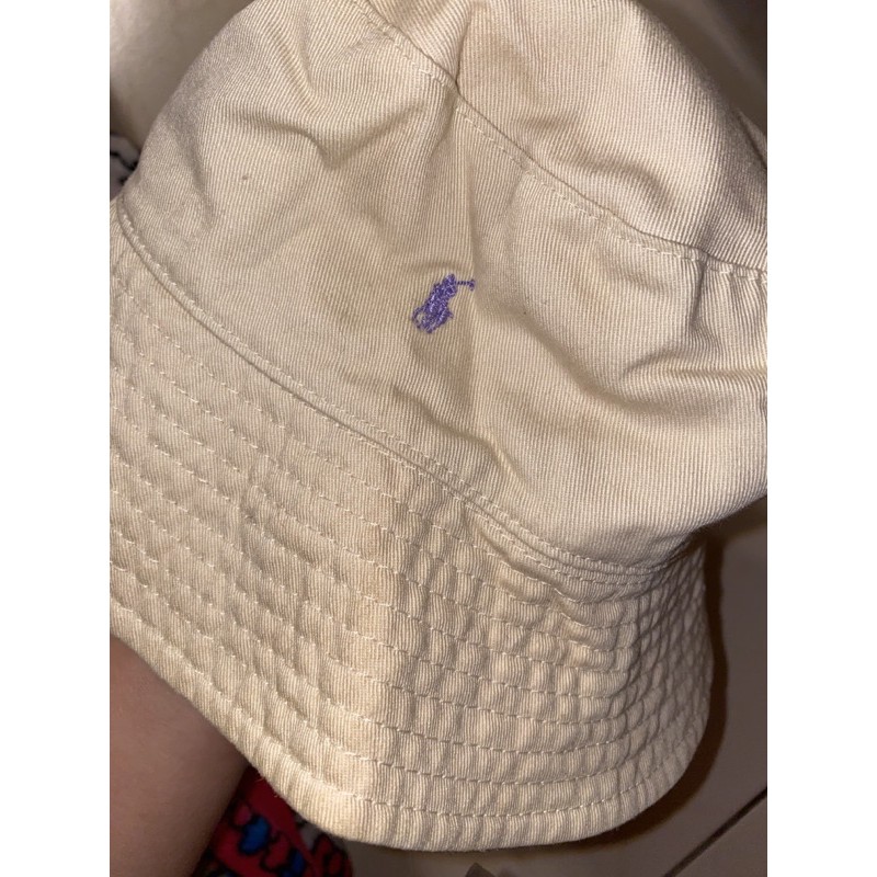 Ralph Lauren RL/Polo 兒童漁夫帽/卡其色紫小馬🐎/雙面戴