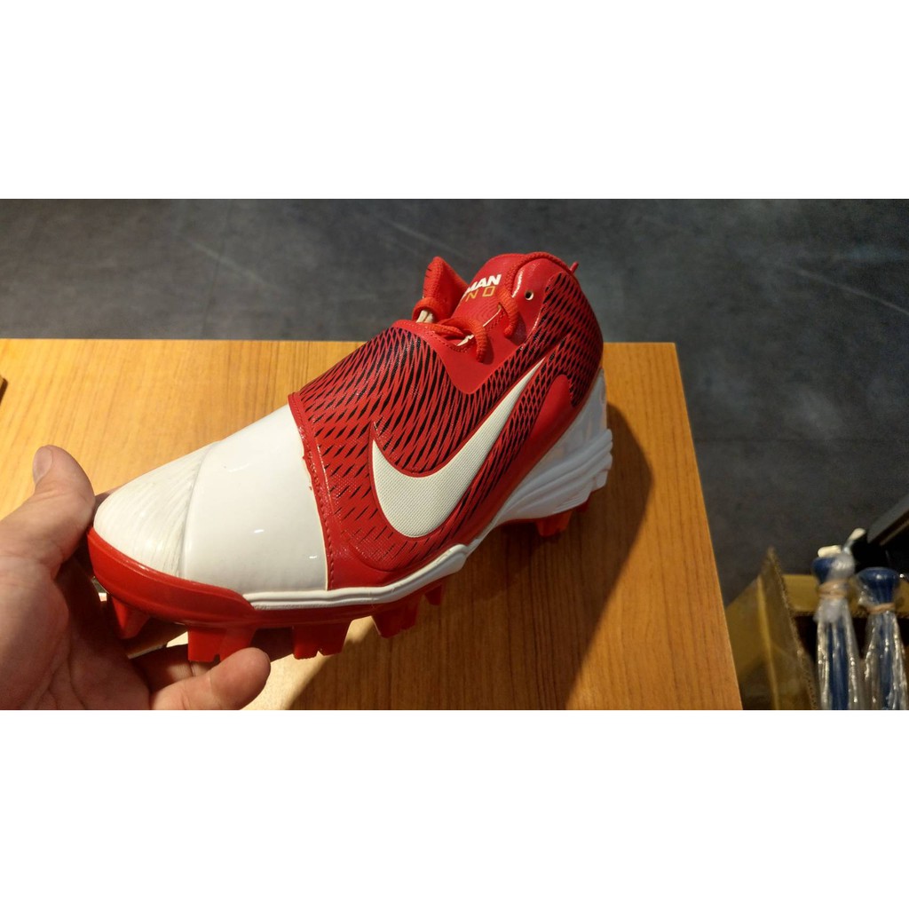 【熱火體育】NIKE 棒壘膠釘鞋 紅白 經典SWINGMAN