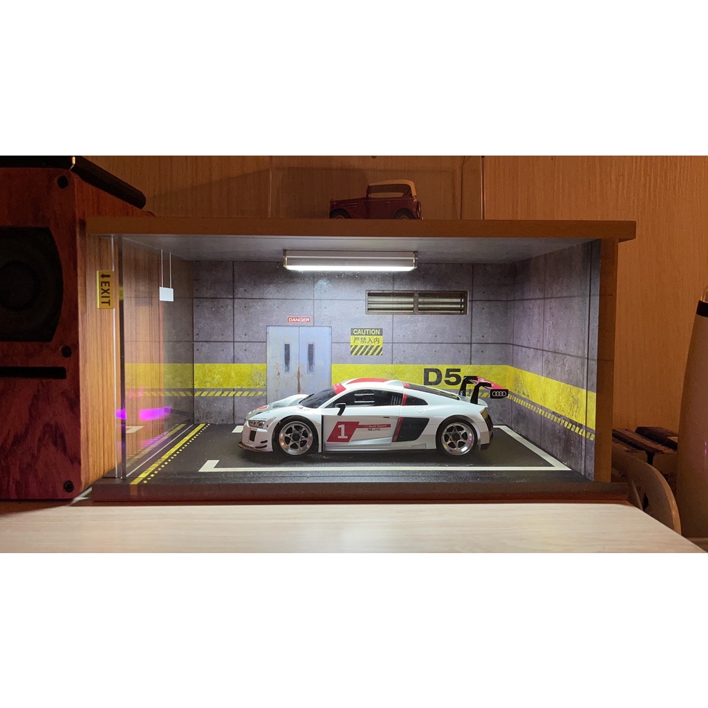 【台灣現貨】1/24 1:24 地下車庫場景 停車場 展示盒 模型 美式車庫