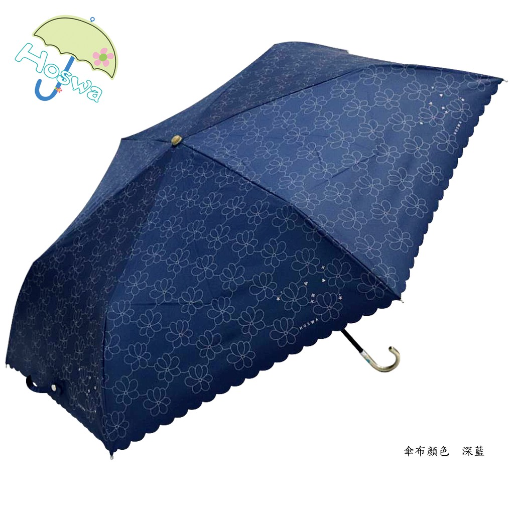 【Hoswa雨洋傘】春之夭花超輕量手開折傘 折疊傘雨傘陽傘 抗UV極降溫防曬傘 原廠保修/非 反向傘 日本風現貨藍