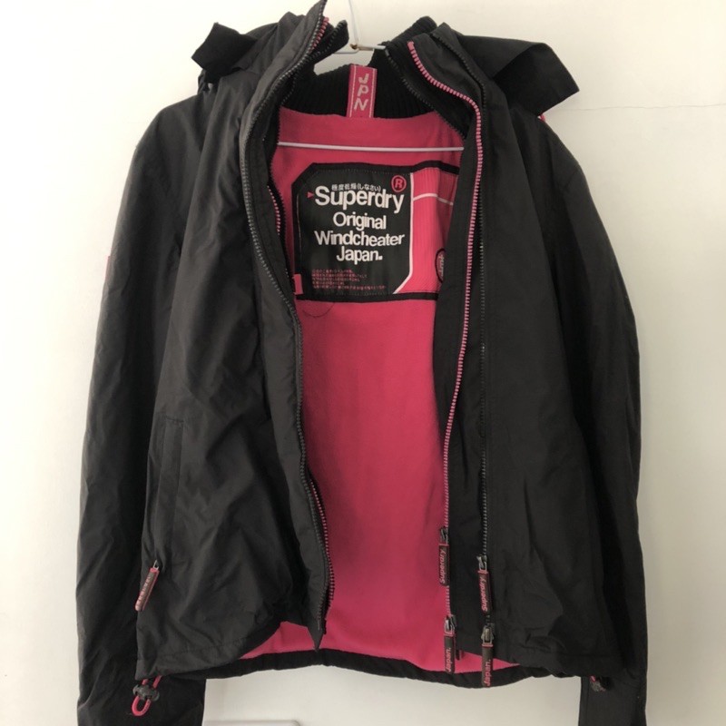 正品極度乾燥 Superdry 三層拉鍊 防風 防潑水 防寒 連帽外套女