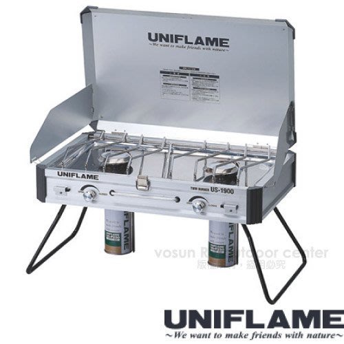 【日本 UNIFLAME】輕量大火力瓦斯雙口爐 US-1900 行動瓦斯爐 瓦斯雙爐 高山快速爐_610305