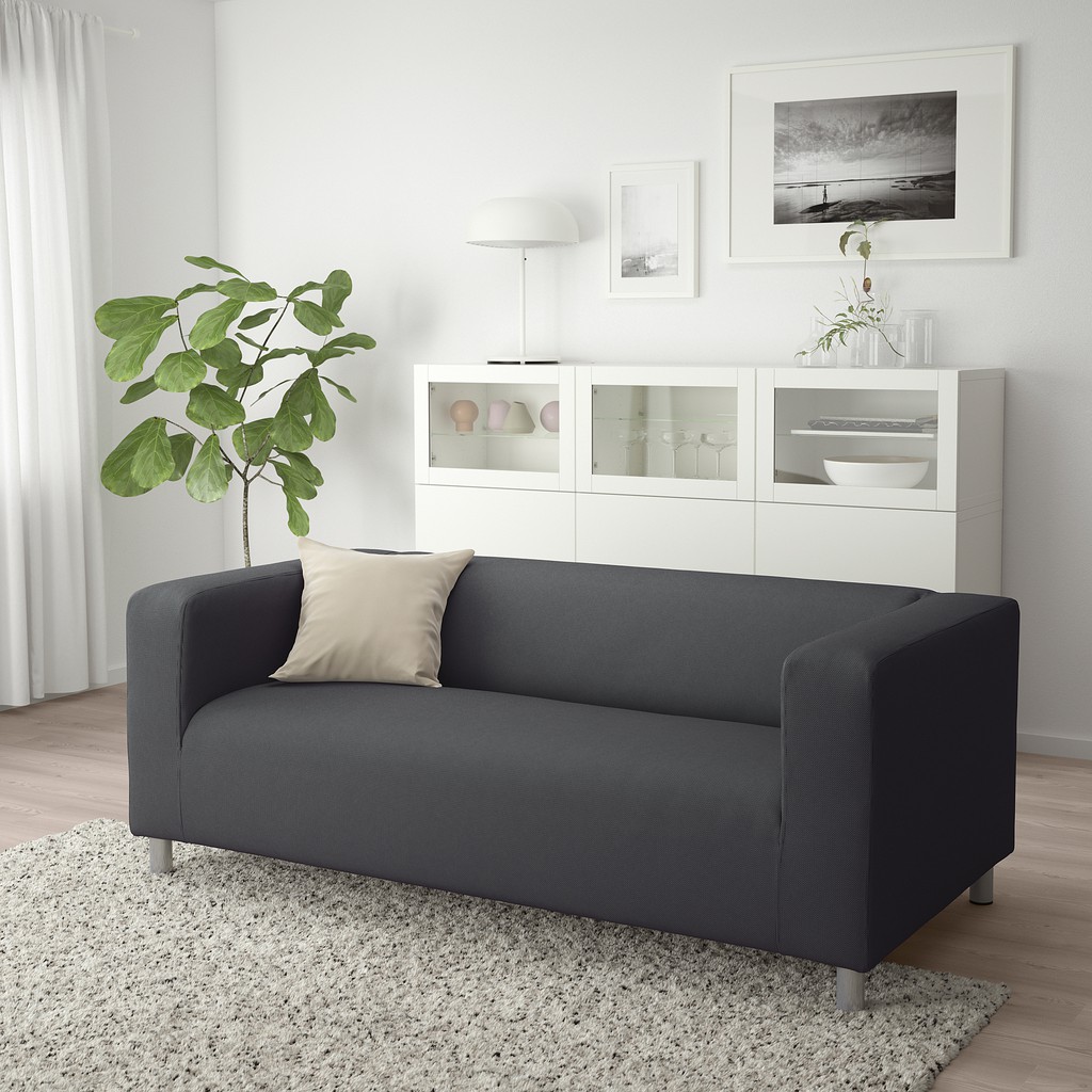 北歐工業LOFT經典IKEA宜家KLIPPAN雙人座沙發/深灰/180x88x66/二手八成新/原$6990特$3980