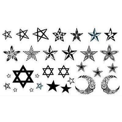 109 紋身貼紙星星星形五角星小清新圖案英文字母男女情侶伴侶刺青韓國仿真腳裸手腕手臂鎖骨胸部耳後防水持久遮掩疤痕影相造型 興趣及遊戲 手作 自家設計 工藝用品及工具