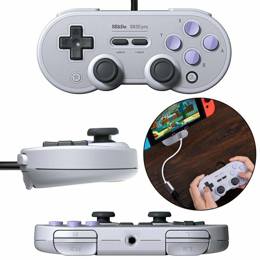 8Bitdo SN30 PRO USB有線遊戲手柄，用於NS Switch PC Android Macos YUK