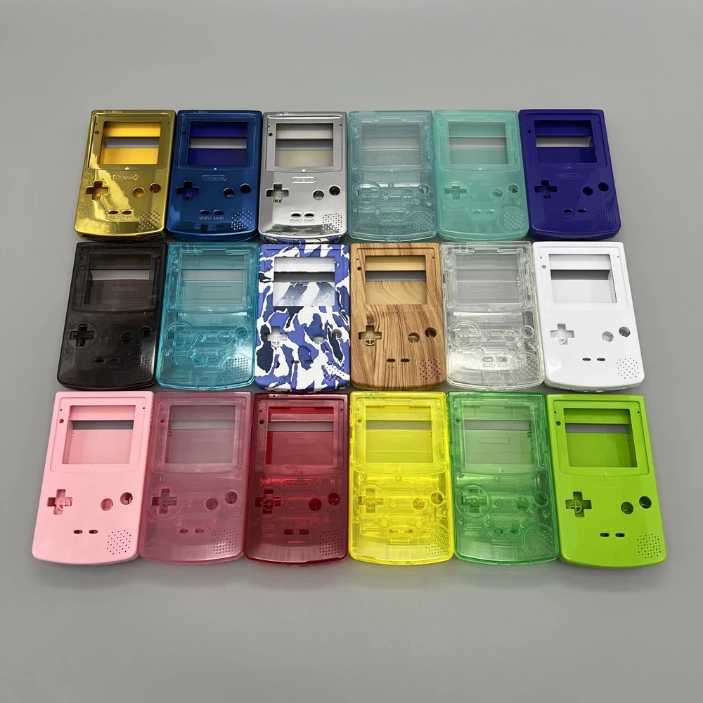 適用於 Gameboy COLOR GBC 遊戲機配件套件的高品質替換外殼,帶玻璃正面