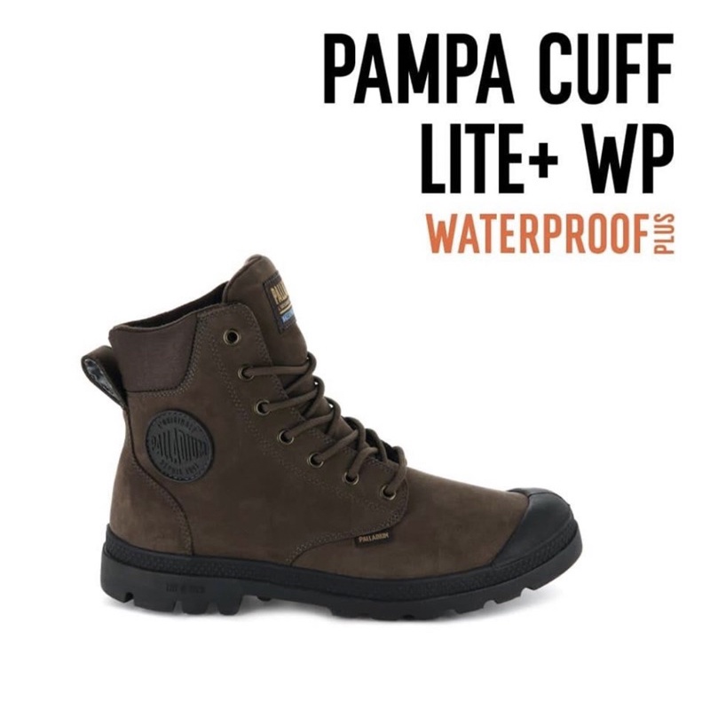 《全新》PALLADIUM PAMPA LITE+ CUFF WP+ 防水輕量軍靴(咖啡) 76118-249 女