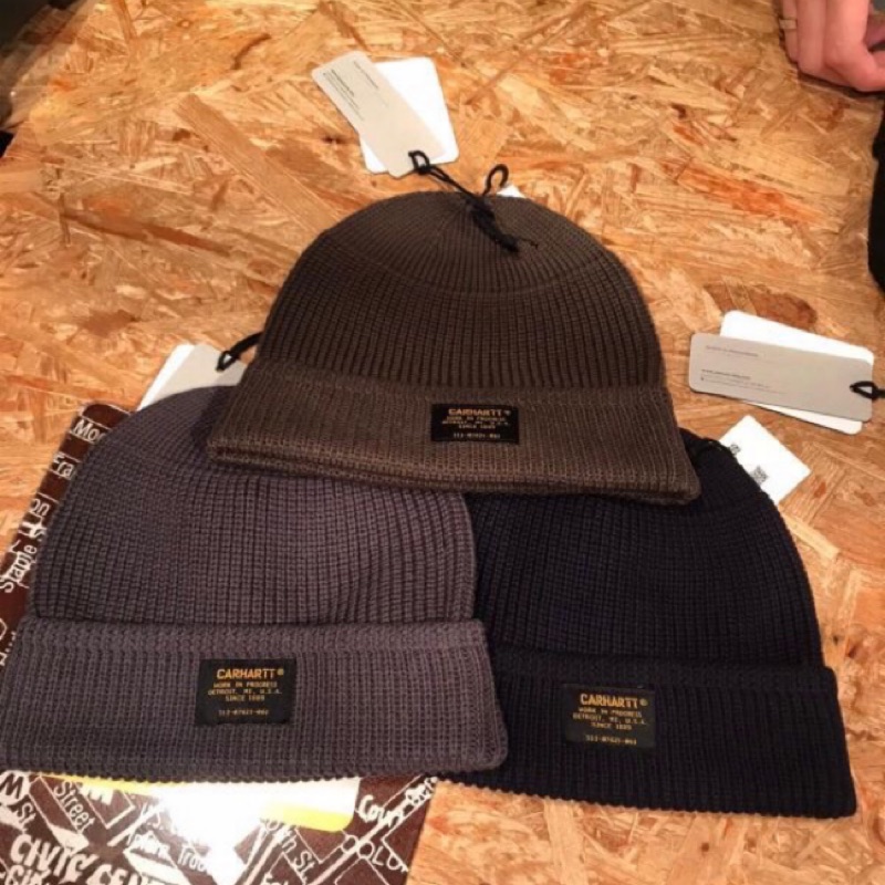 黑.軍綠現貨）正品歐線Carhartt WIP Truman Beanie 刺繡毛帽logo 軍事標軍標| 蝦皮購物