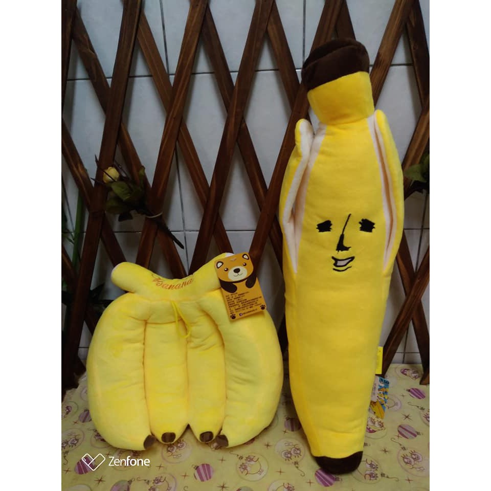 大香蕉 一串香蕉 香蕉先生玩偶~剝皮香蕉娃娃~香蕉串靠枕 創意抱枕 香蕉造型抱枕~靠墊、擺飾 超萌抱枕~療癒系商品