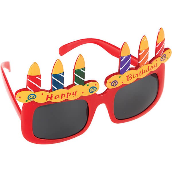 派對城 現貨 【生日蛋糕眼鏡1入-紅】 歐美派對 生日眼鏡 裝飾眼鏡 造型眼鏡 派對眼鏡 派對佈置 拍攝道具
