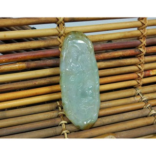【禾賢行】天然翡翠.緬甸玉.冰飄帶蜜糖黃-童子拜觀音.慈悲為懷.手工精雕墬子.項鍊.玉珮.ZGP0I386621