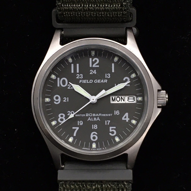 SEIKO 副品牌 ALBA 軍錶 FIELD GEAR 軍事錶 日製品 Japan V743-8000 手錶 MIJ