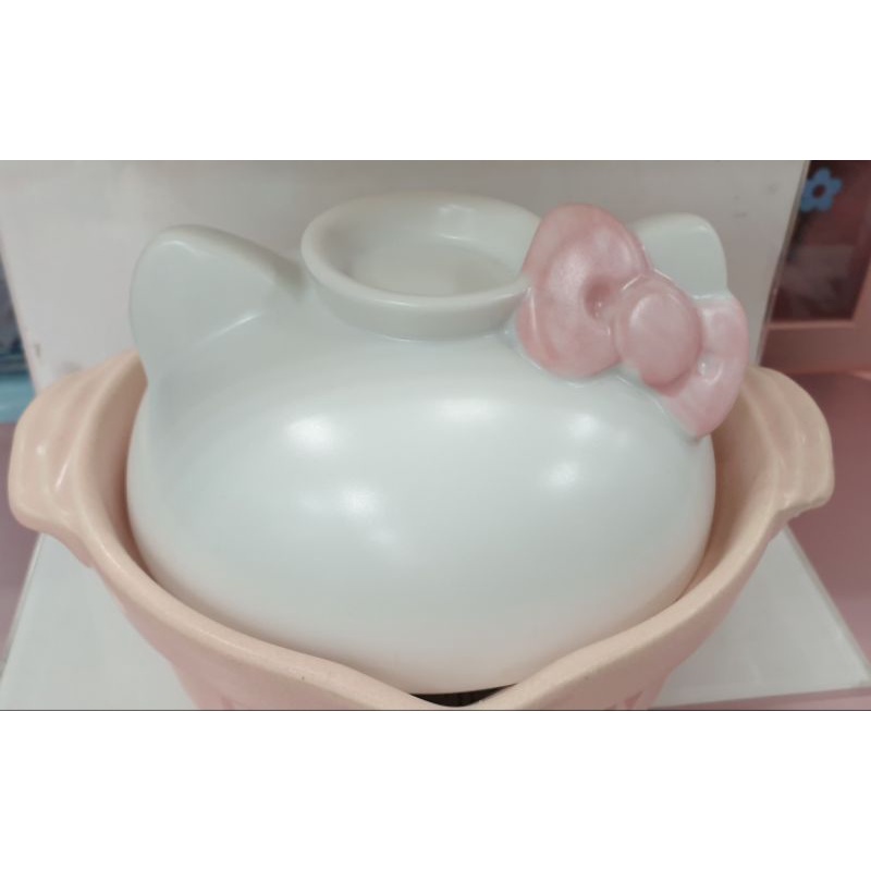 1996年 hello kitty 素燒粉色陶瓷鍋 無原盒 物況如圖 請不介意再買