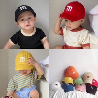 9monthafter春夏 韓國嬰兒糖果色M字母鴨舌棒球帽 兒童簡約帽子男女寶寶遮陽帽