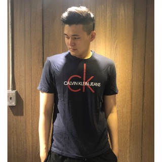美國百分百【全新真品】Calvin Klein T恤 CK logo 短袖 T-shirt 男 大尺碼 深藍 K278
