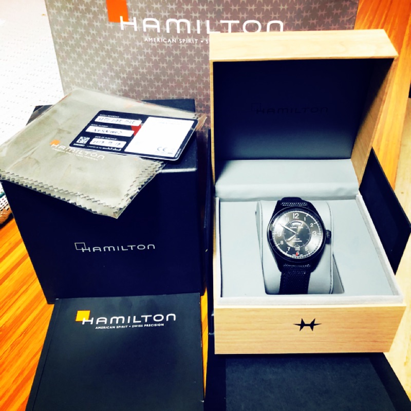 二手）Hamilton漢米爾頓卡其野戰系列特務黑機械錶(H70695735)