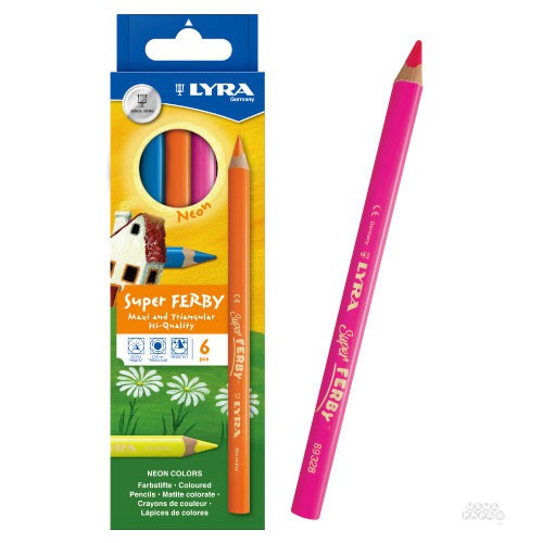 【德國LYRA】三角霓虹彩色鉛筆(6色) 產地:德國