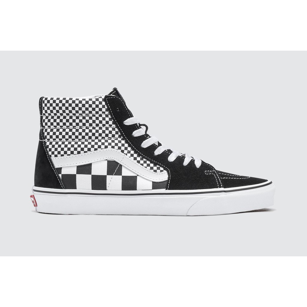 vans sk8 hi checkerboard white