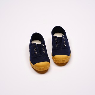CIENTA 西班牙帆布鞋 J70997 77 深藍色 黃底 經典布料 童鞋