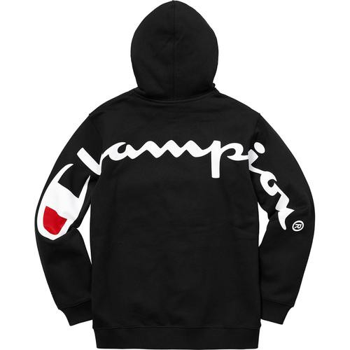 「現貨」 S號 Supreme x Champion Hooded Sweatshirt 聯名 帽T 背後大logo 黑