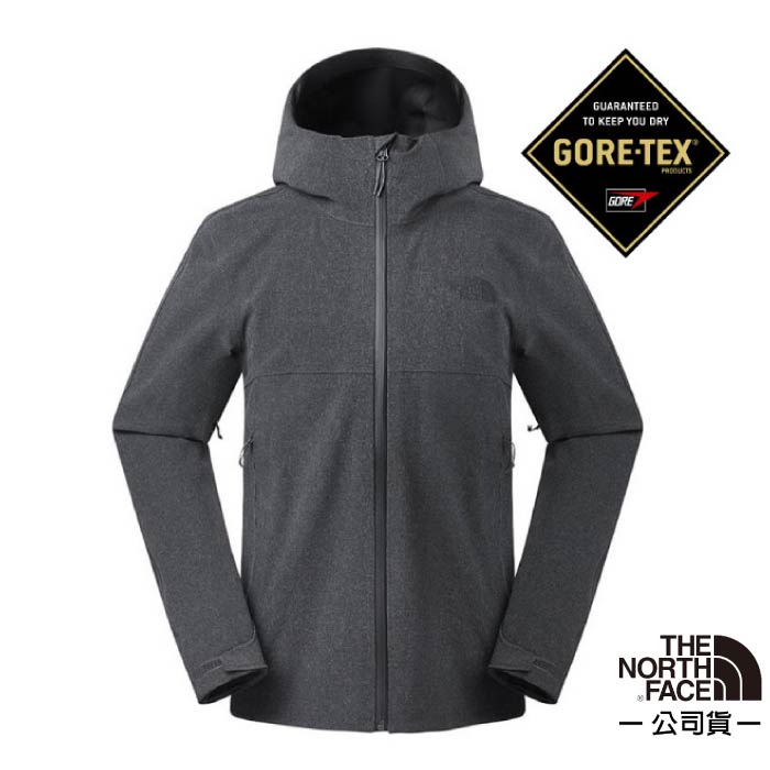 【美國 The North Face】男款 Gore-Tex 防風防水透氣超強軟殼外套耐磨夾克(風雨衣) 3RKG 深灰