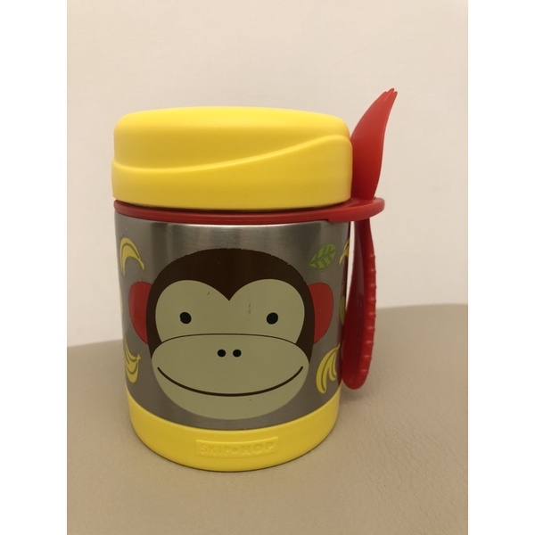 二手 SKIP HOP 可愛動物園 保溫食物壺 (不鏽鋼保溫罐) - 猴子