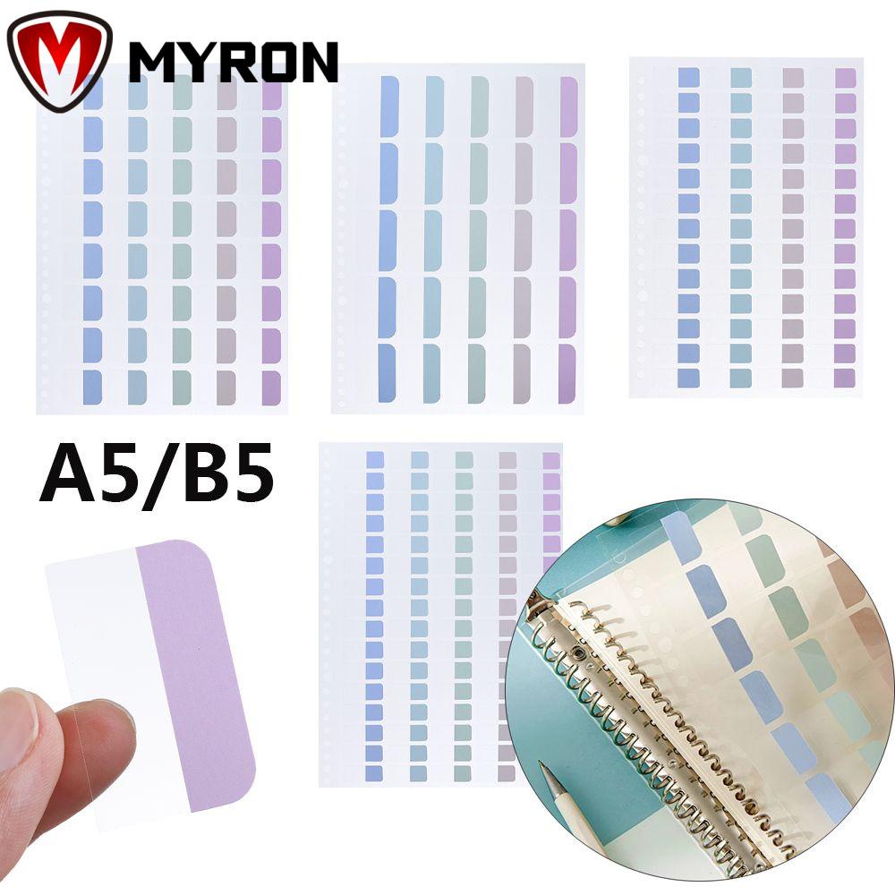 Myron A5 B5 Diy 索引標籤分類便箋本標籤便簽粘貼貼紙彩色辦公用品標籤可書寫剪貼活頁 蝦皮購物