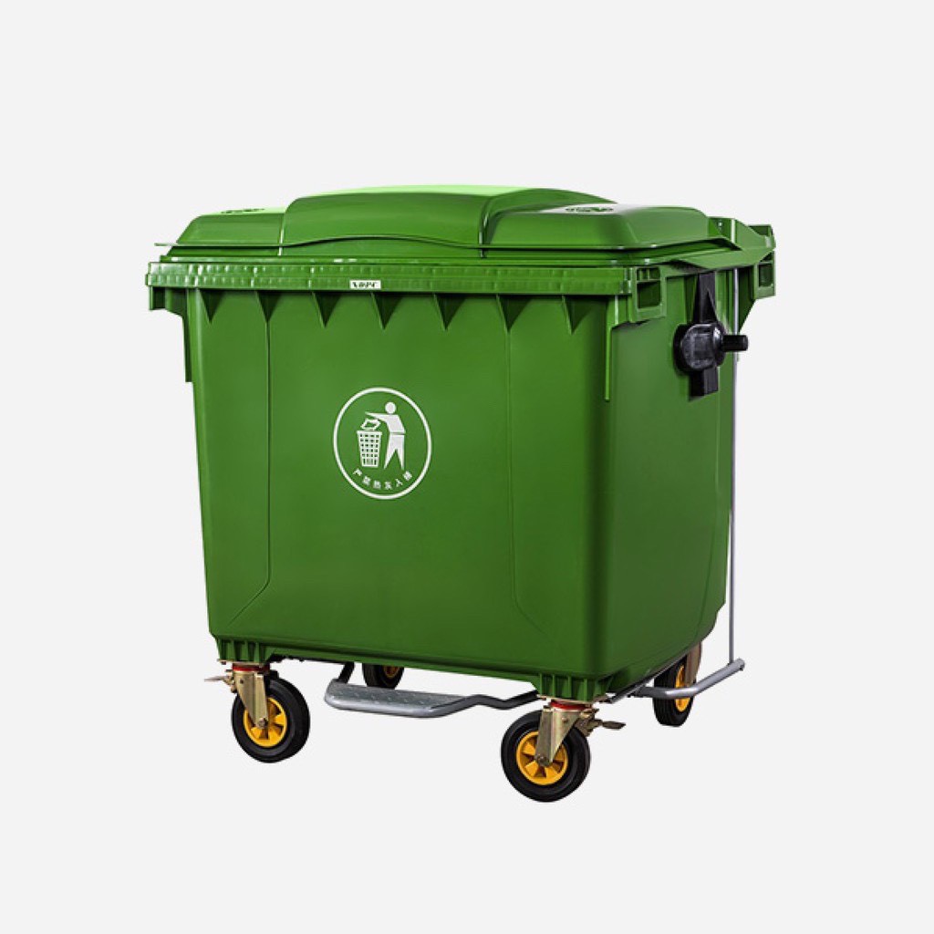 EGB-1000 垃圾大型推車（1000公升）（綠色） 回收桶 垃圾桶 移動式清潔箱 戶外打掃 歐洲認證