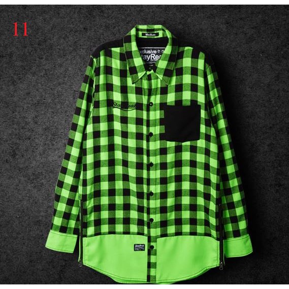 STAYREAL Fashion Check Shirt 飛炫格紋襯衫(黑標版型/綠色)--XL
