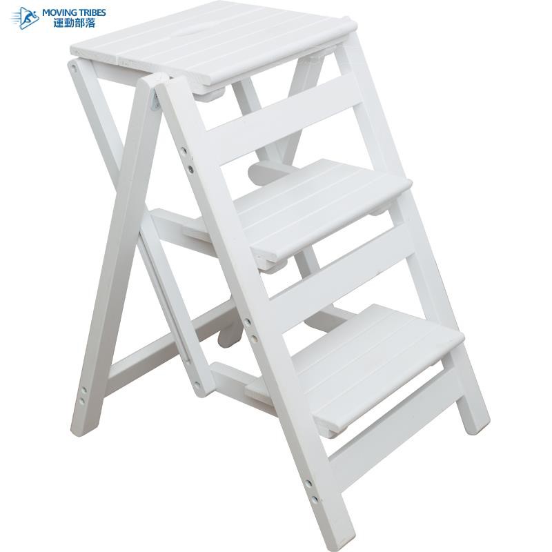 小凳子折疊便攜實木家用梯凳梯子置物架免安裝省空間室內登高凳子