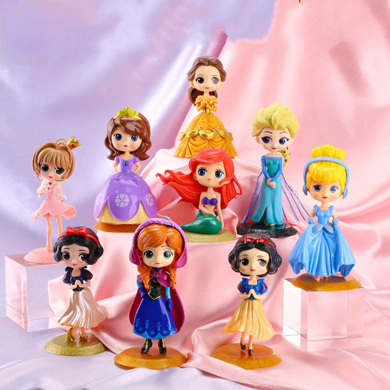 迪士尼公主蛋糕裝飾塑料冷凍卡通派對裝飾用品兒童玩具女孩蛋糕裝飾