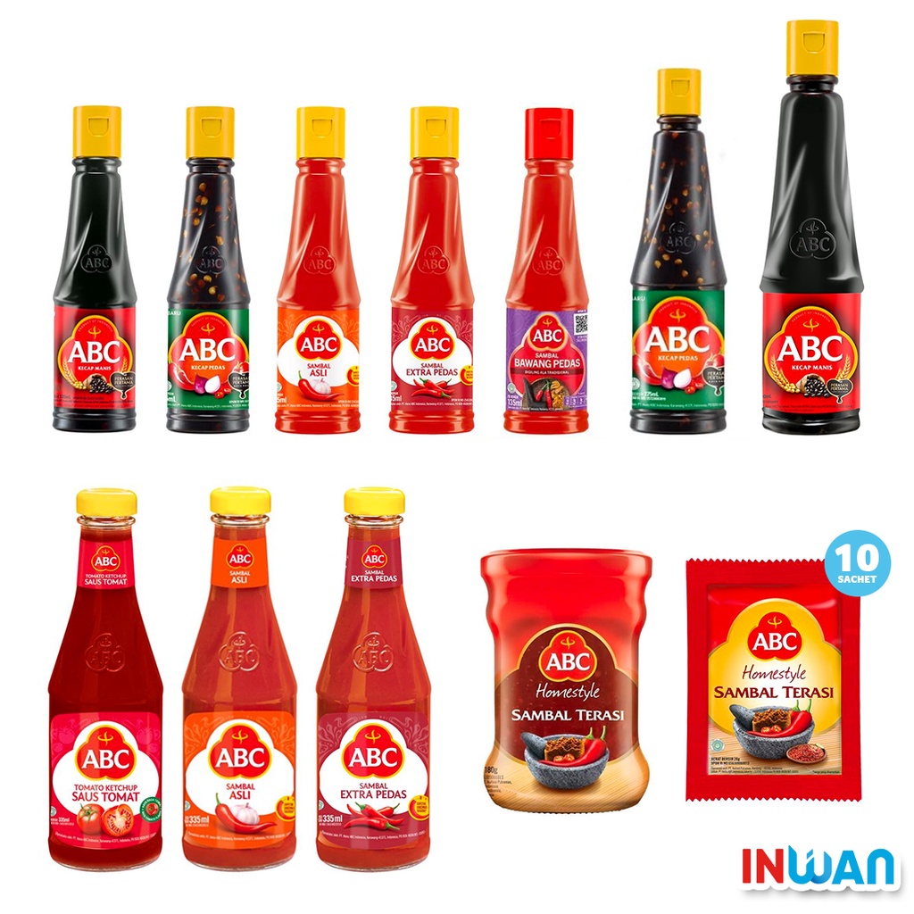 印灣inwan 印尼saos Sambal Abc 辣椒醬甜辣醬油kecap 蝦膏現貨免運pedas 蝦皮購物